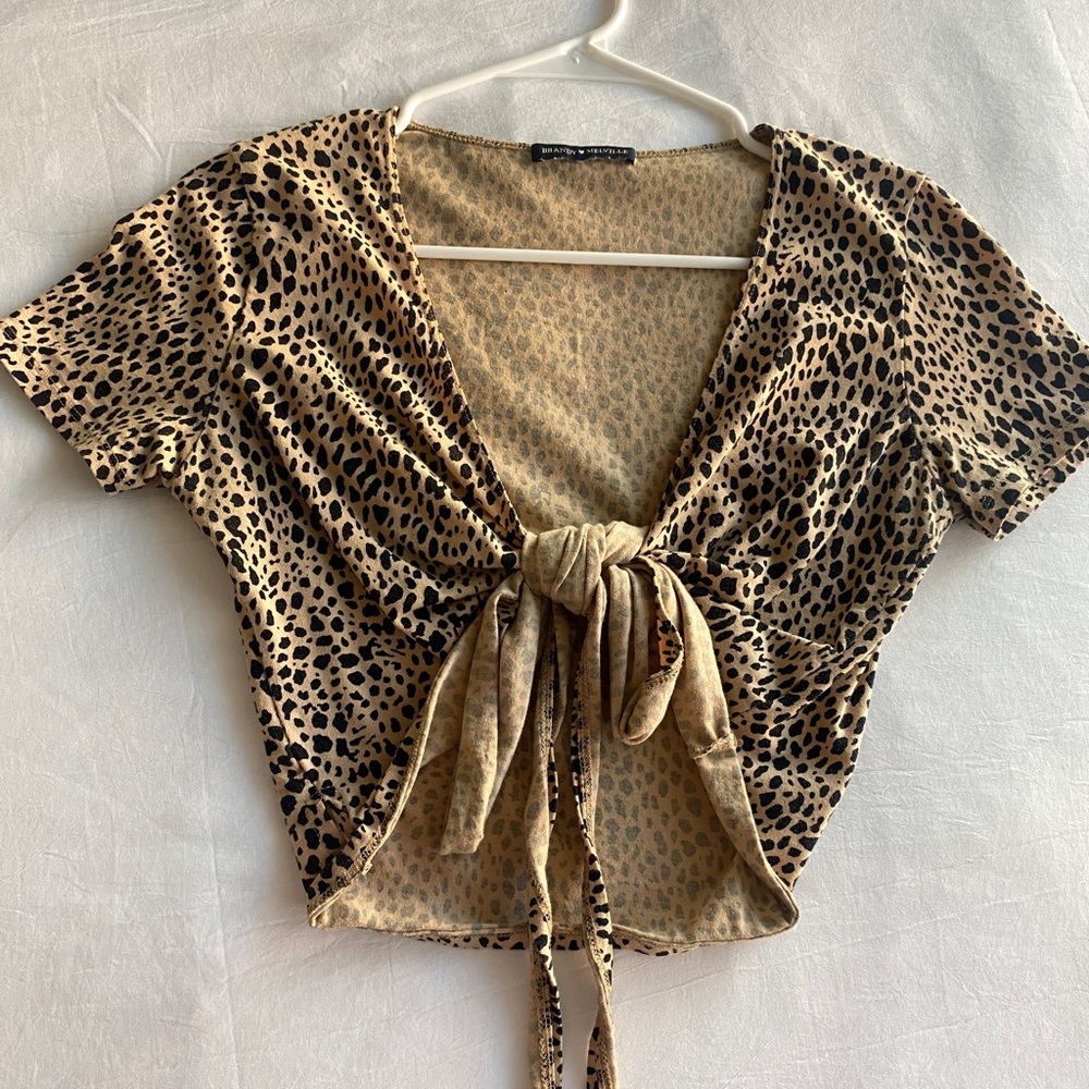 Brandy Melville Cheetah Crossover Top